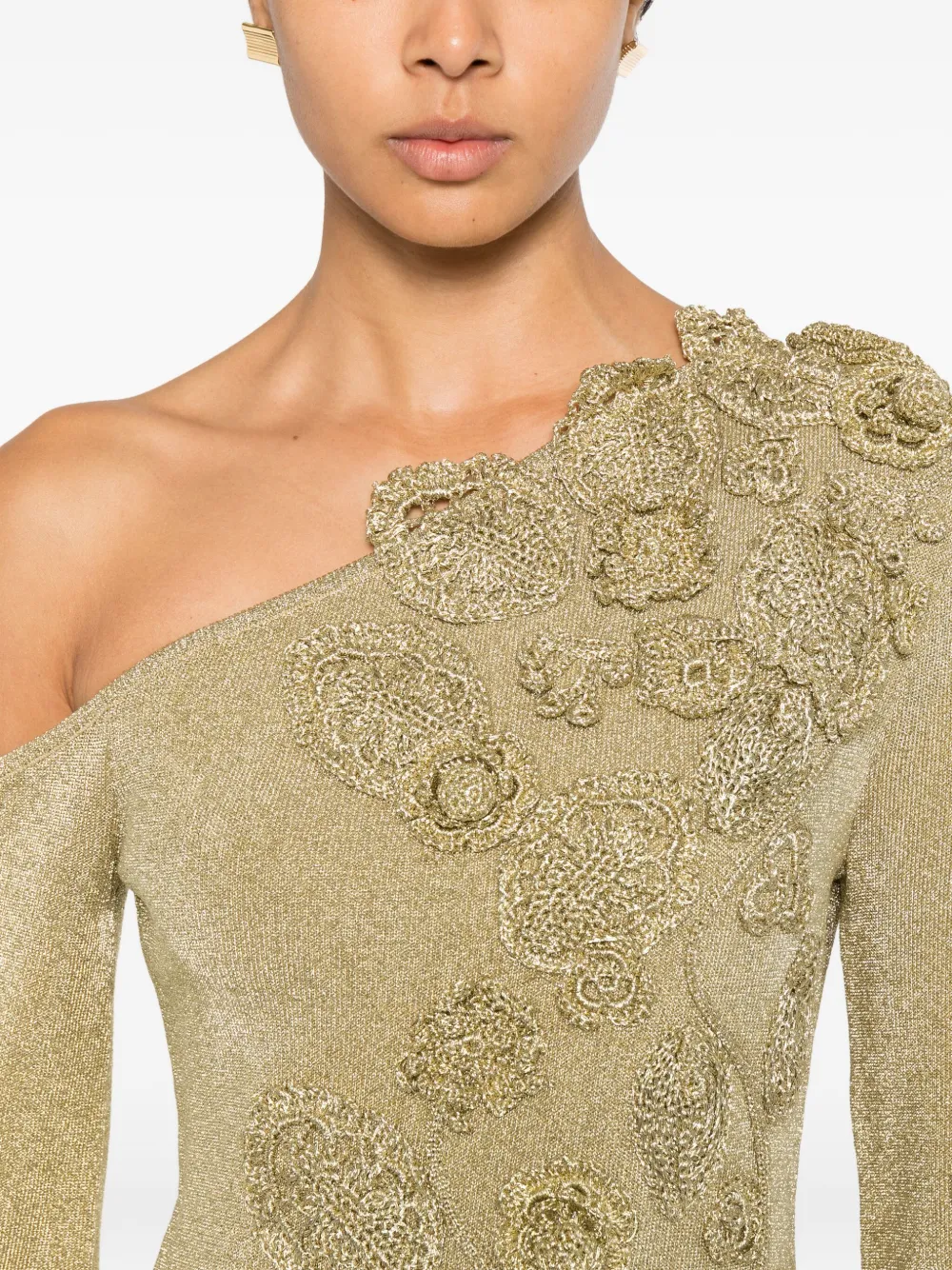 Cult Gaia Kaela Floral-appliqué Mini Dress In Gold