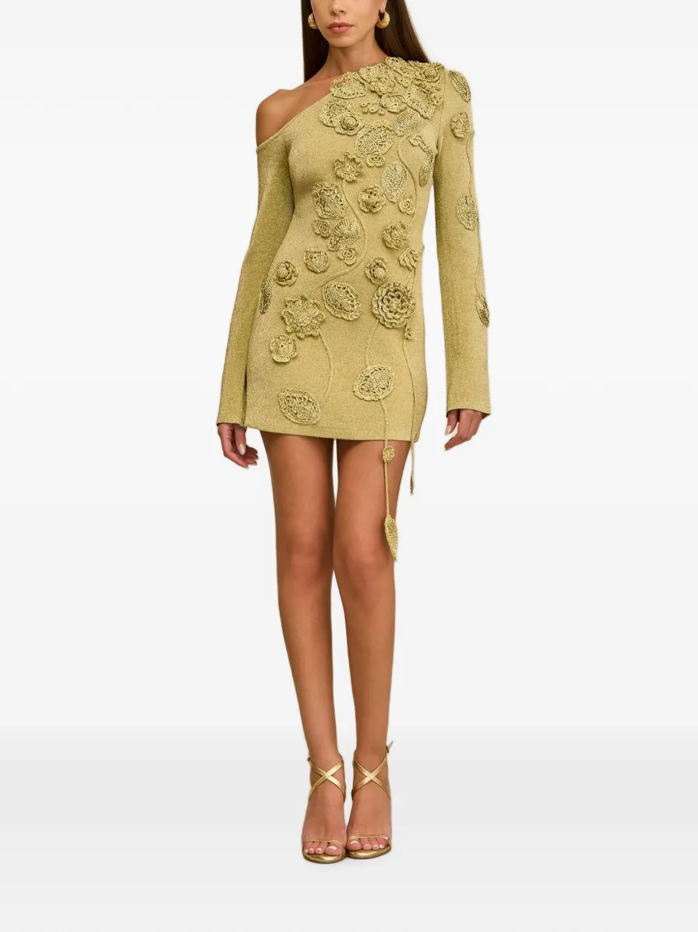 Cult Gaia Kaela mini-jurk met bloemapplicatie Goud