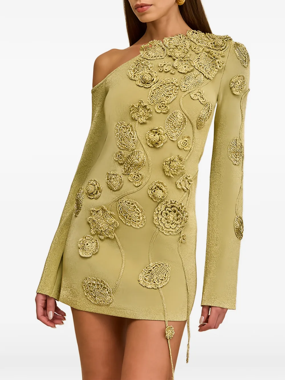 Cult Gaia Kaela mini-jurk met bloemapplicatie Goud