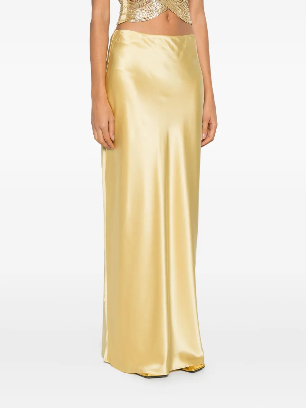 Cult Gaia Chantel Maxi Skirt In Gold