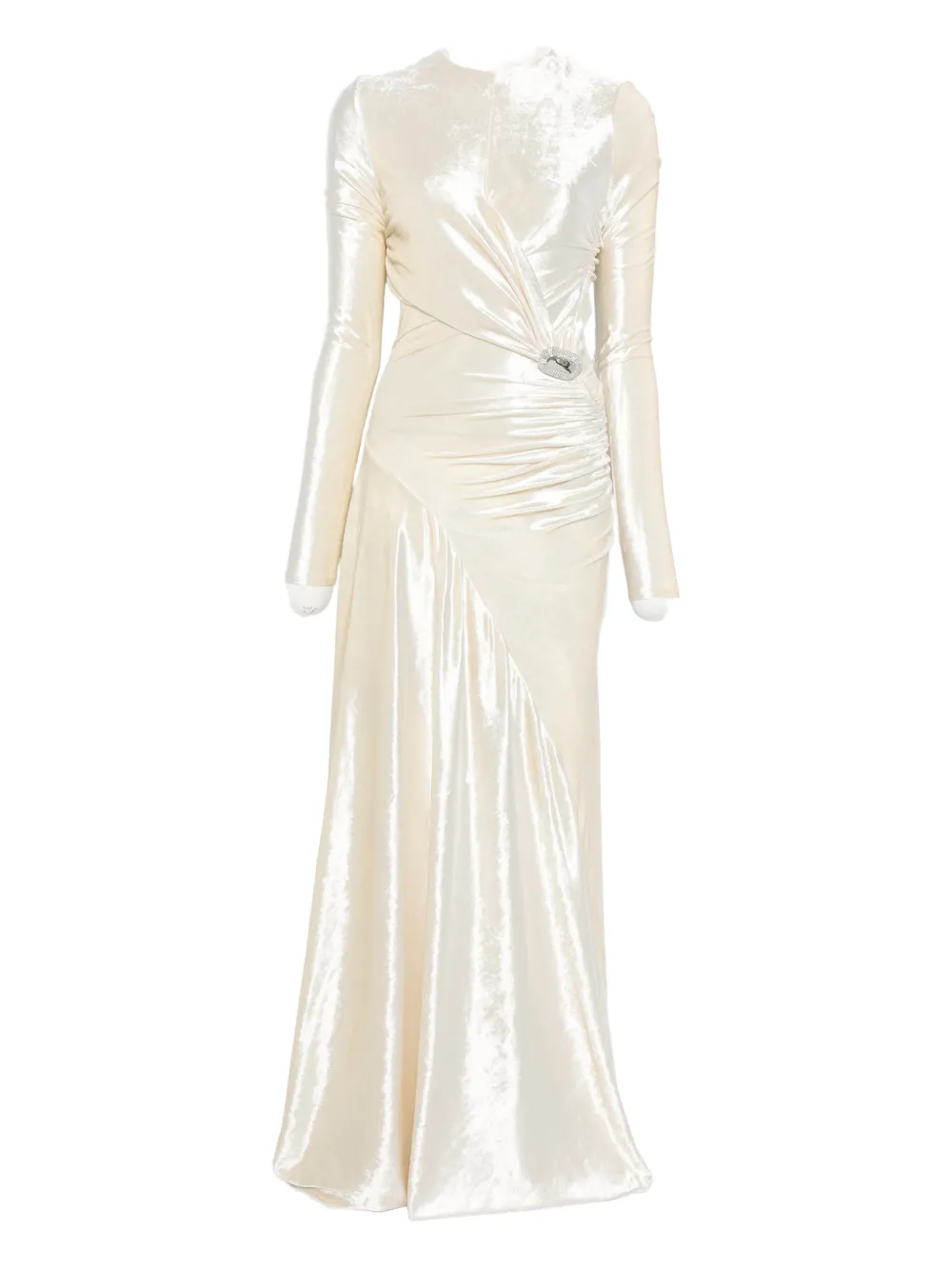 Rabanne draped velvet gown - Toni neutri