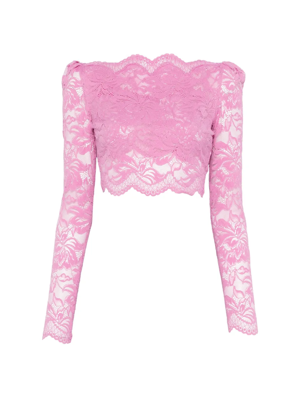 Rabanne lace boat-neck top - Rosa
