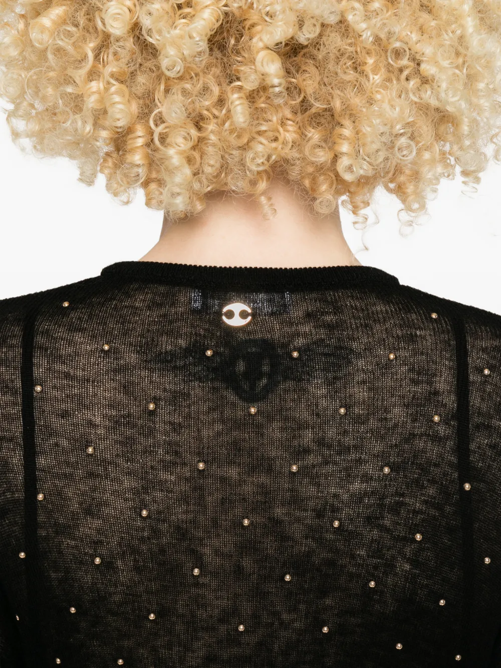 Rabanne Maxi-jurk met lange mouwen en studs Zwart