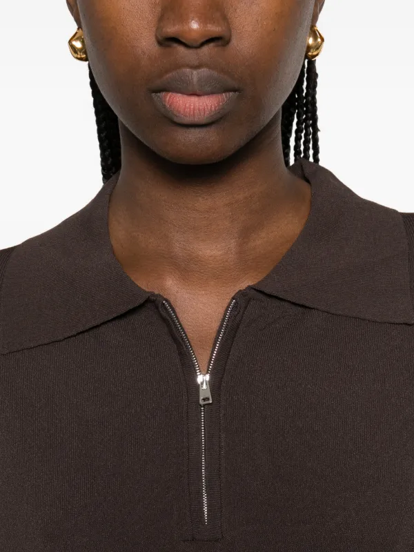 brandon maxwell brown dress Brandon Maxwell Chenille Midi Wrap Dress In Brown
