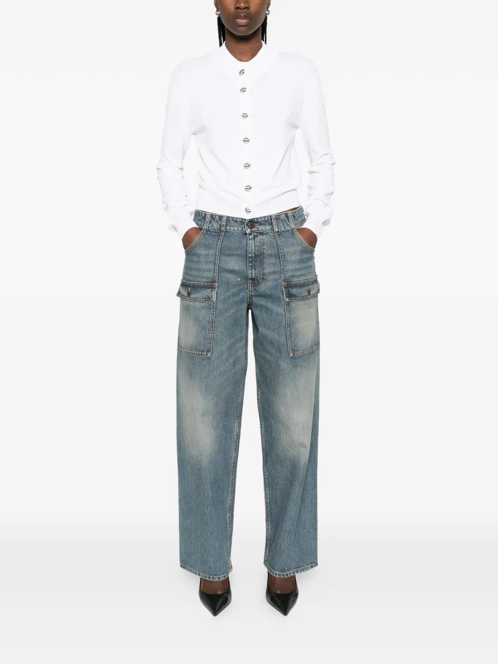  Brandon Maxwell Cárdigan Aubrey Con Botones - Blanco 