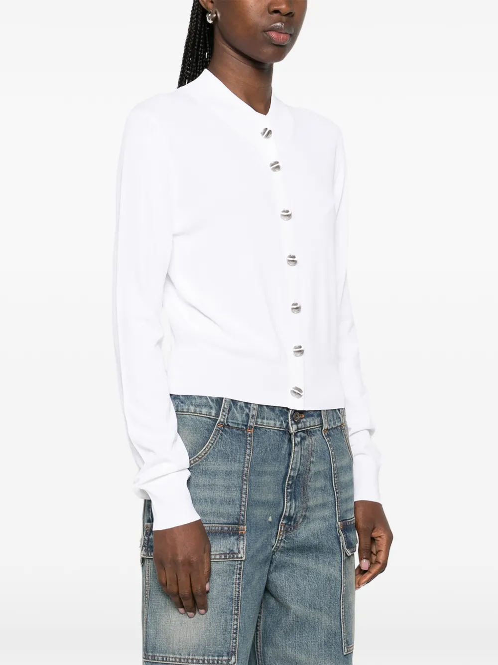  Brandon Maxwell Cárdigan Aubrey Con Botones - Blanco 