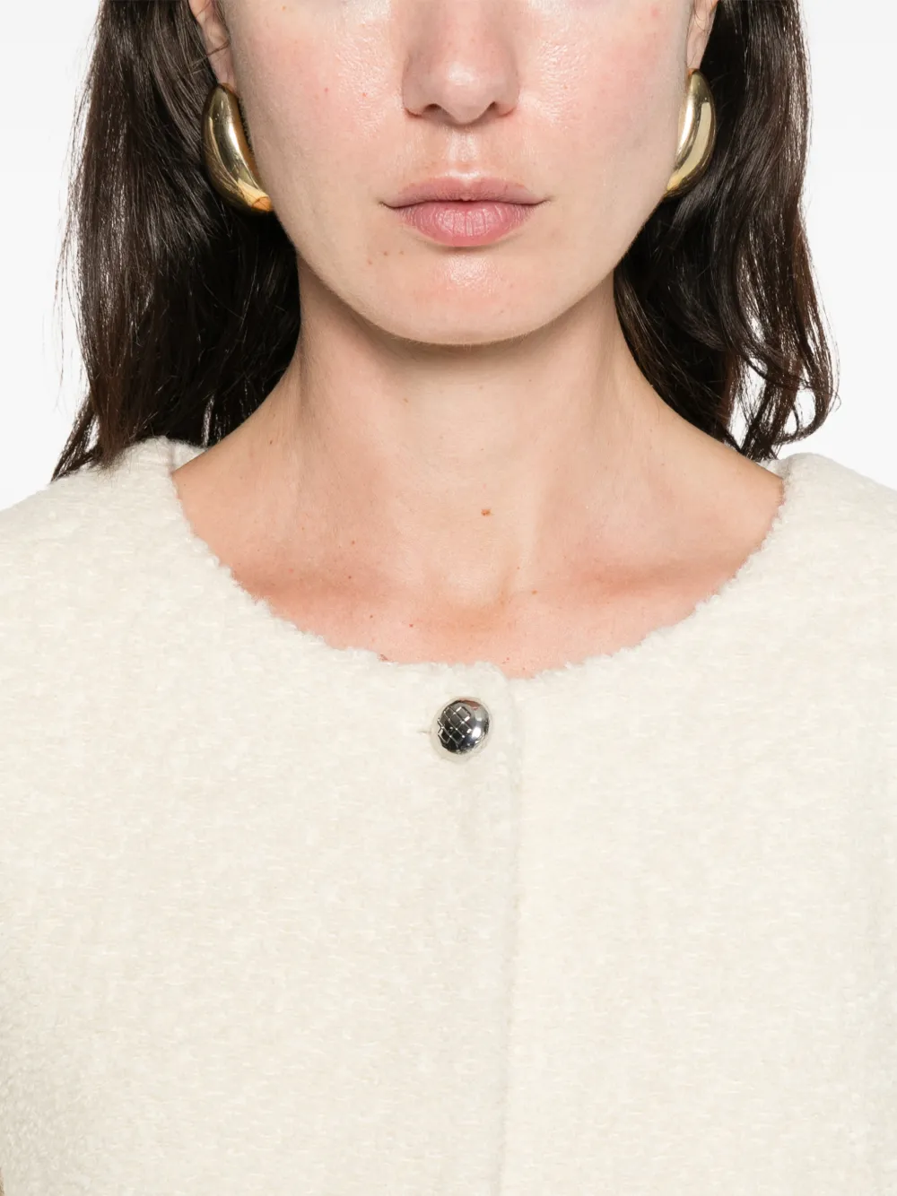 Soft Goat Boucle Jacket In White