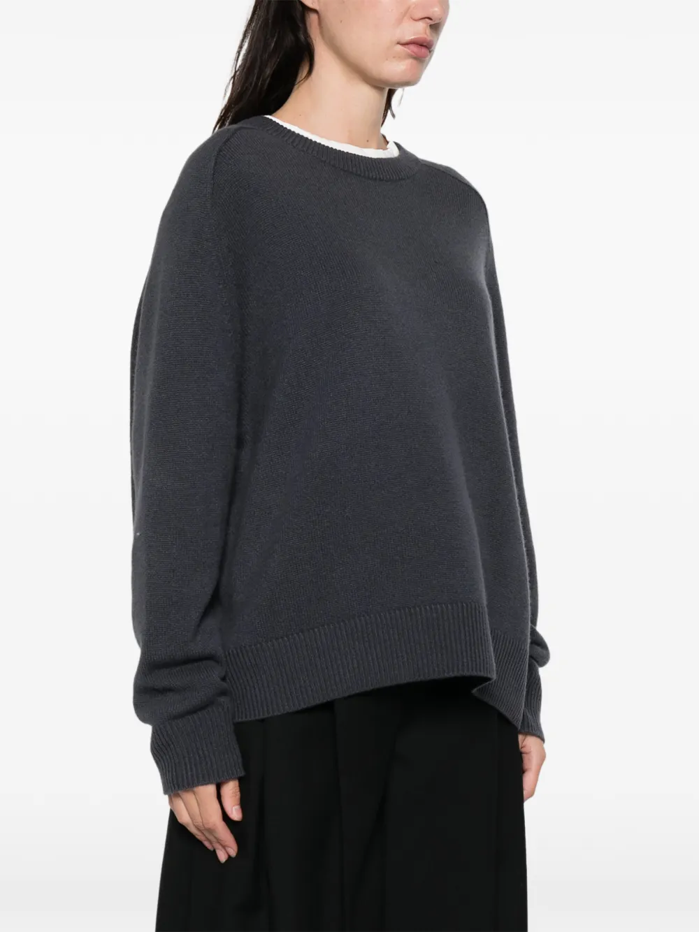 Soft Goat Crew-neck Sweater In Black