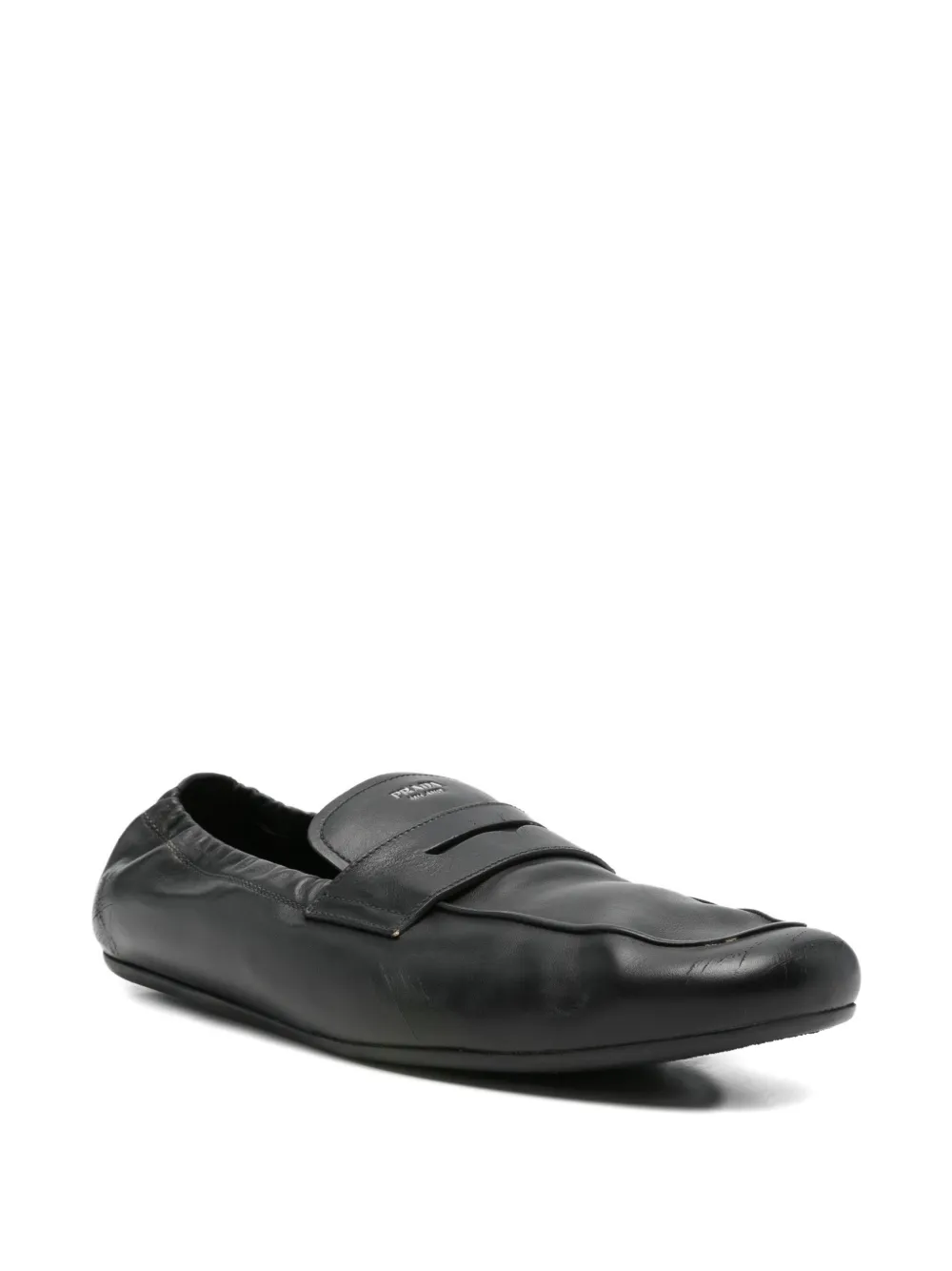 Prada Leren loafers Zwart
