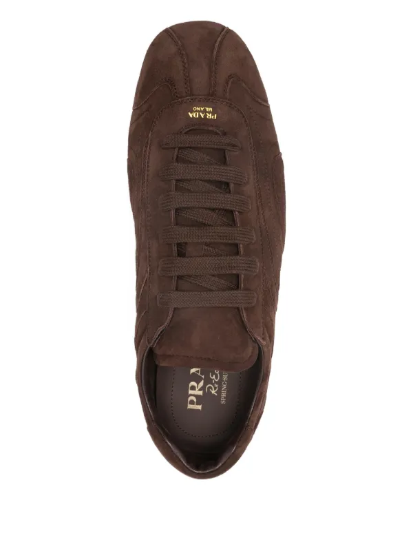 Prada Tênis Montecarlo De Camurça Com Recortes | Marrom | FARFETCH BR