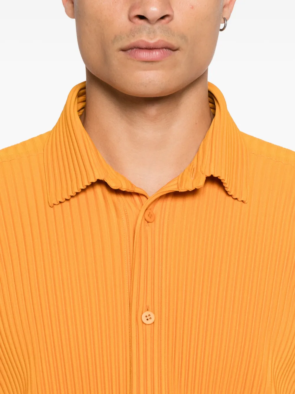 Homme Plissé Issey Miyake Plissé overhemd Oranje