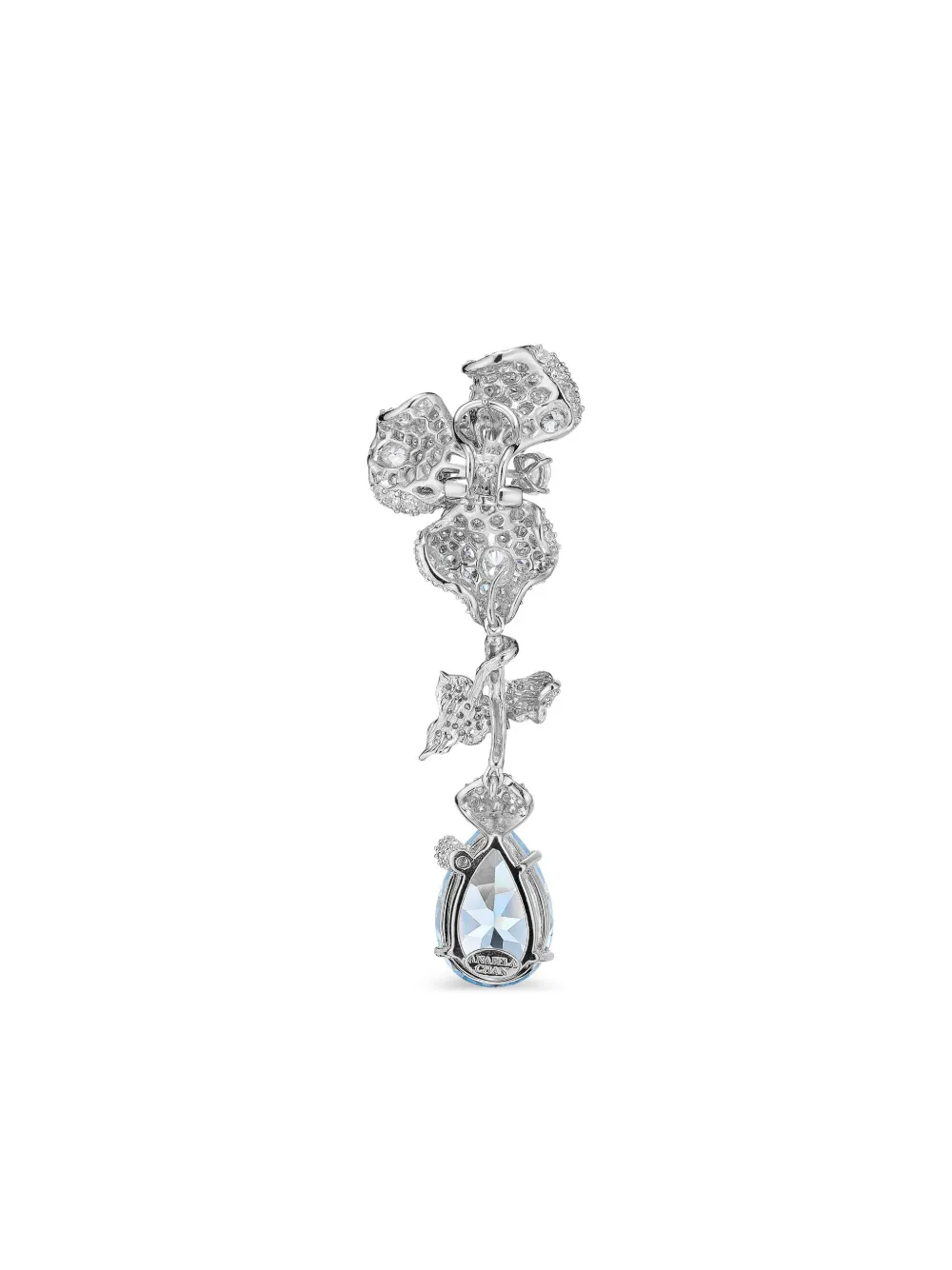 Anabela Chan Rhodium Vermeil Orchid Aquamarine And Diamond Earrings In Silver