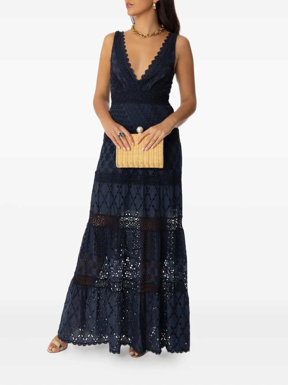Temptation Positano Paglia Long Dress In Blue