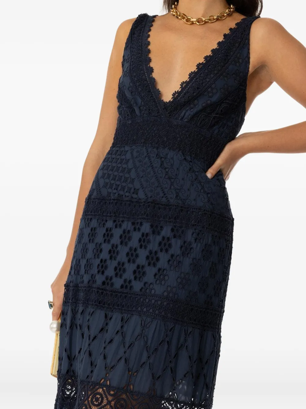 Temptation Positano Paglia Long Dress In Blue