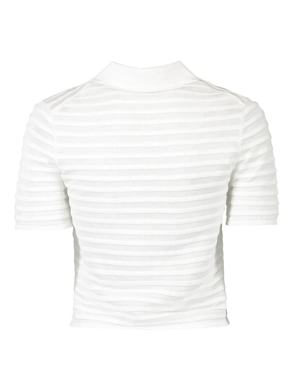 Simkhai Larken striped polo-neck cardigan Wit