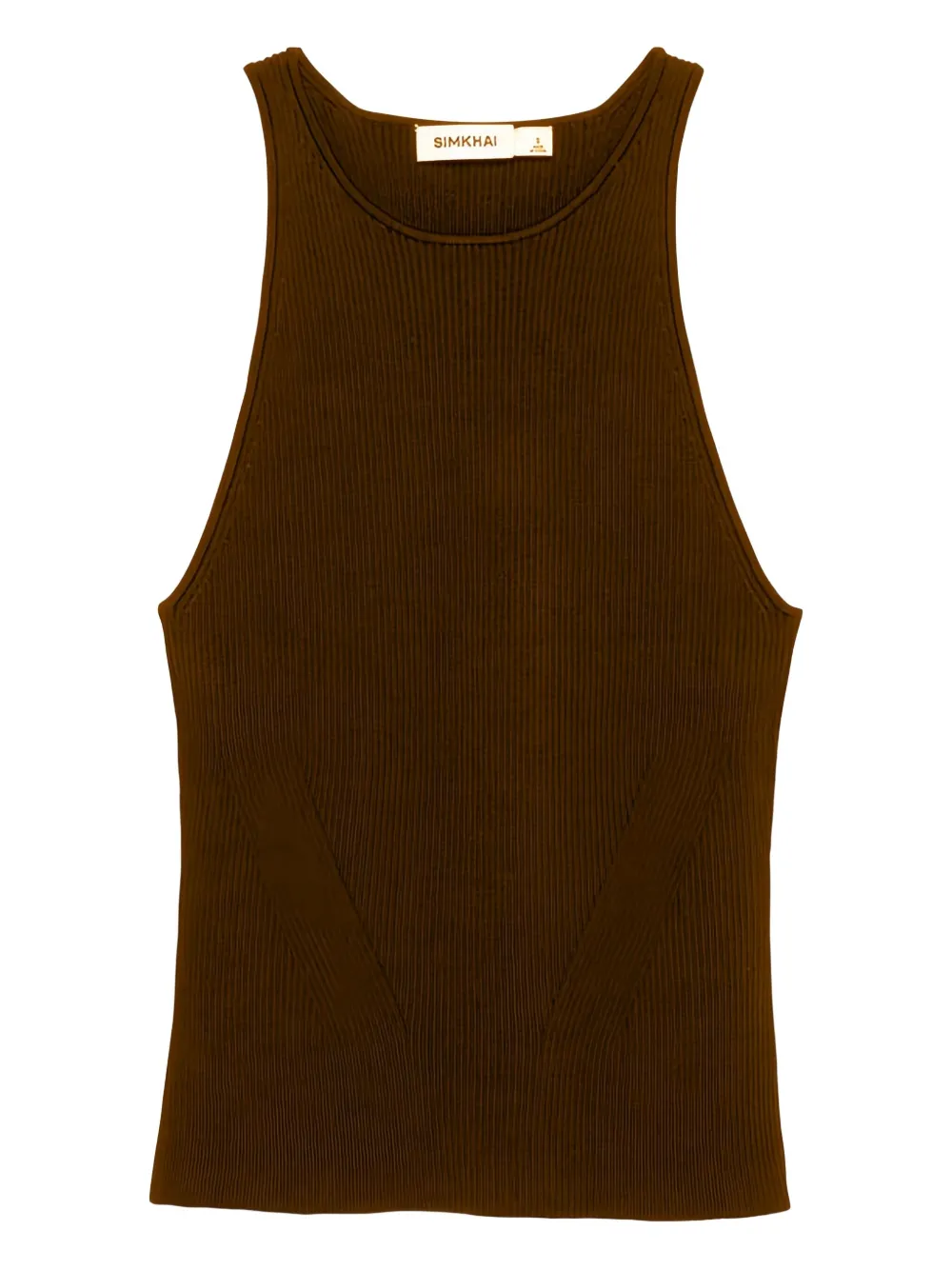 Simkhai Reza ribbed racerback tank top | Brown | Image 1