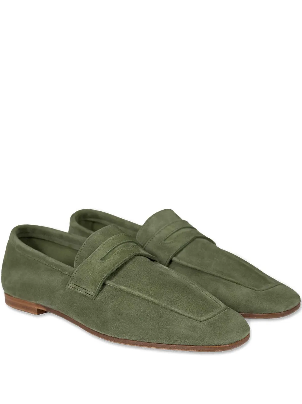Sophique Essenziale Suede Penny Loafers In Green