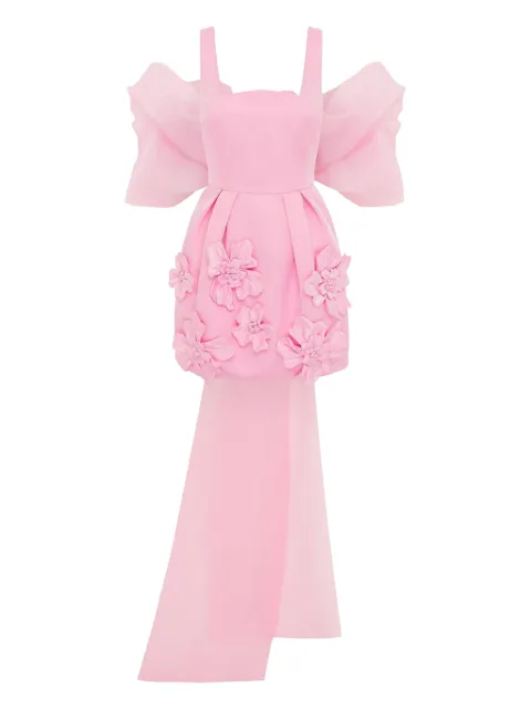 Leo Lin floral-applique bow dress