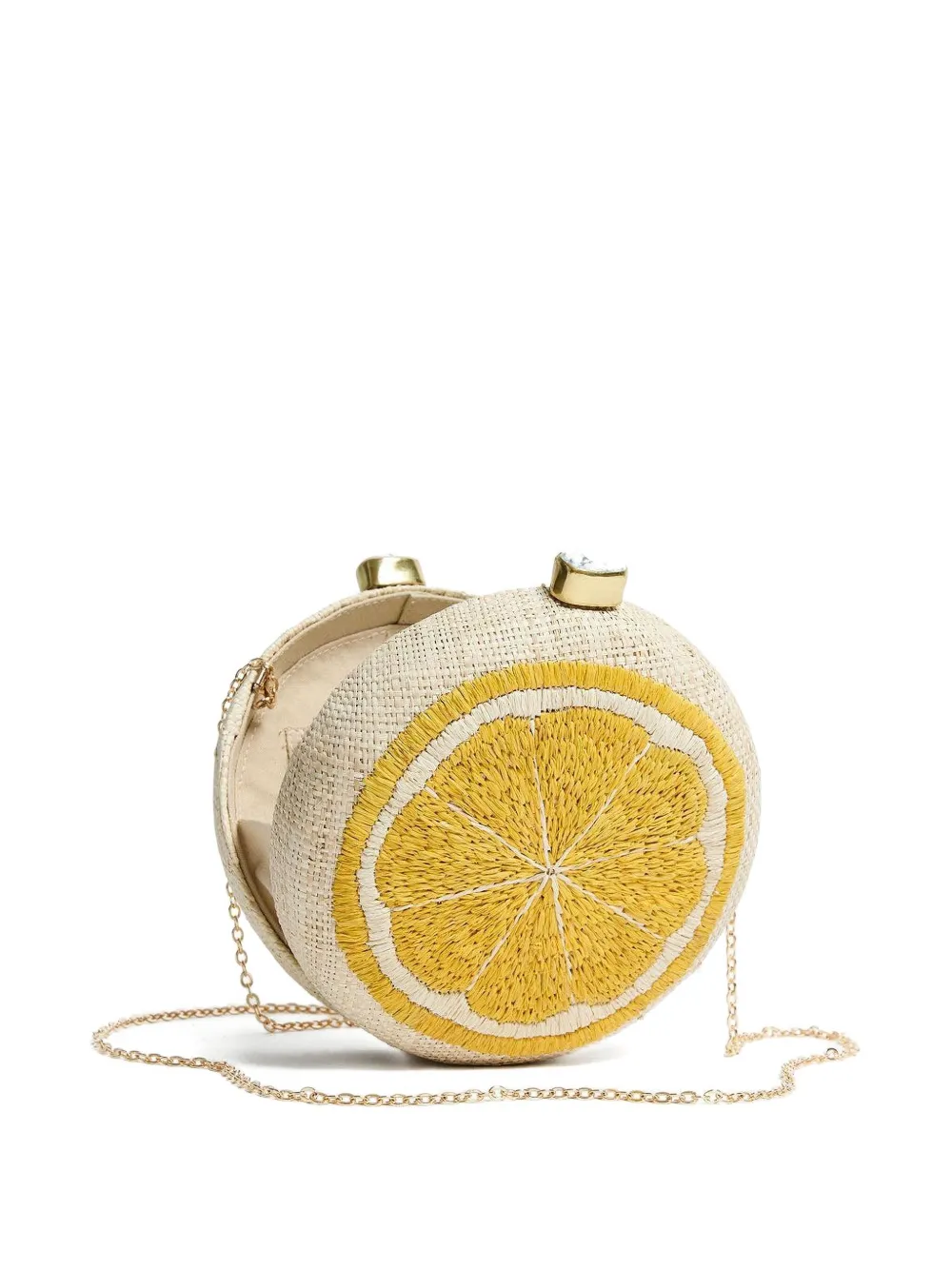 Pamela Munson Lemon Slice Clutch In Yellow