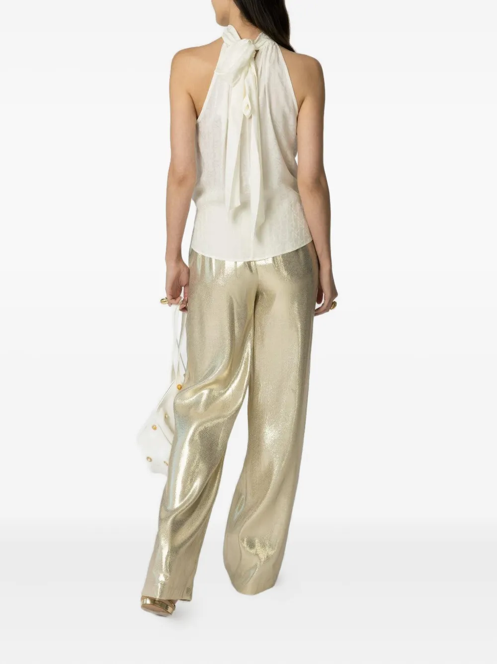 Dmn Paris Tie-neck Blouse In White