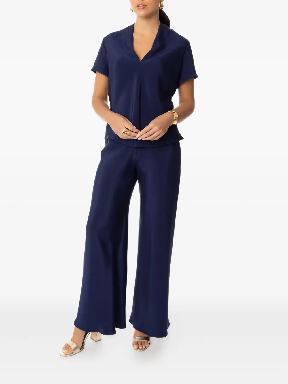 Peter Cohen Chute wide-leg trousers - Blauw
