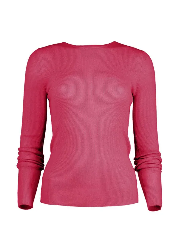 Michael Kors Collection Hutton Ribbed Long-sleeve T-shirt in Pink
