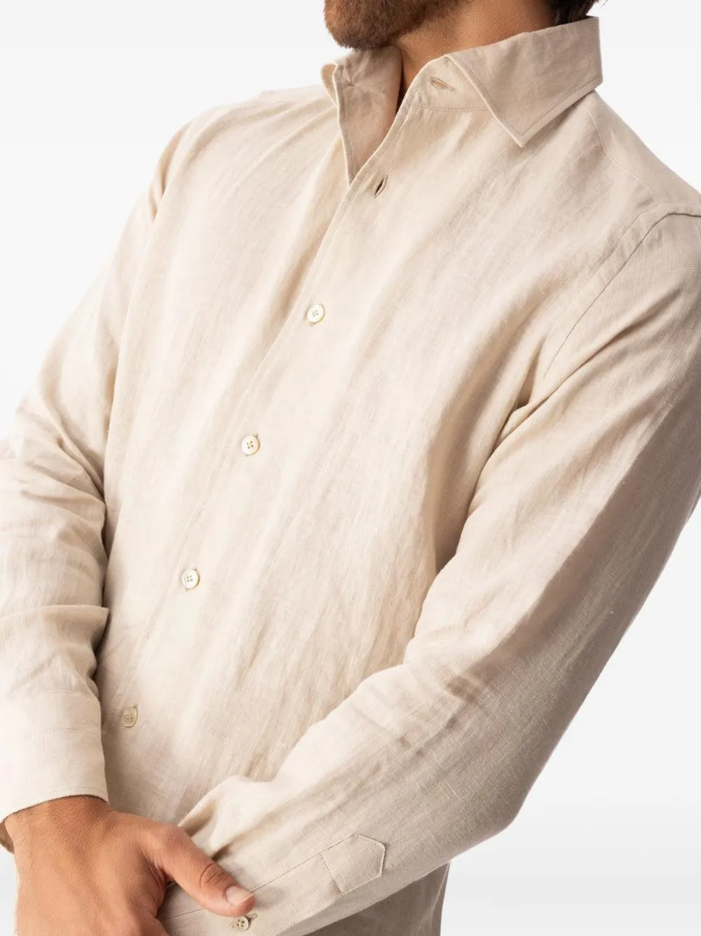 Eleventy long-sleeve button-down shirt Beige