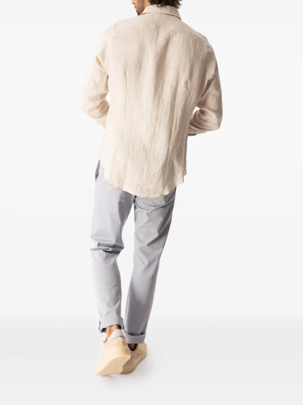 Eleventy long-sleeve button-down shirt Beige