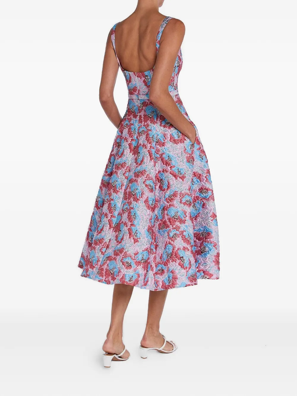 Mary Katrantzou Beaux Floral-brocade Midi Dress In Multi
