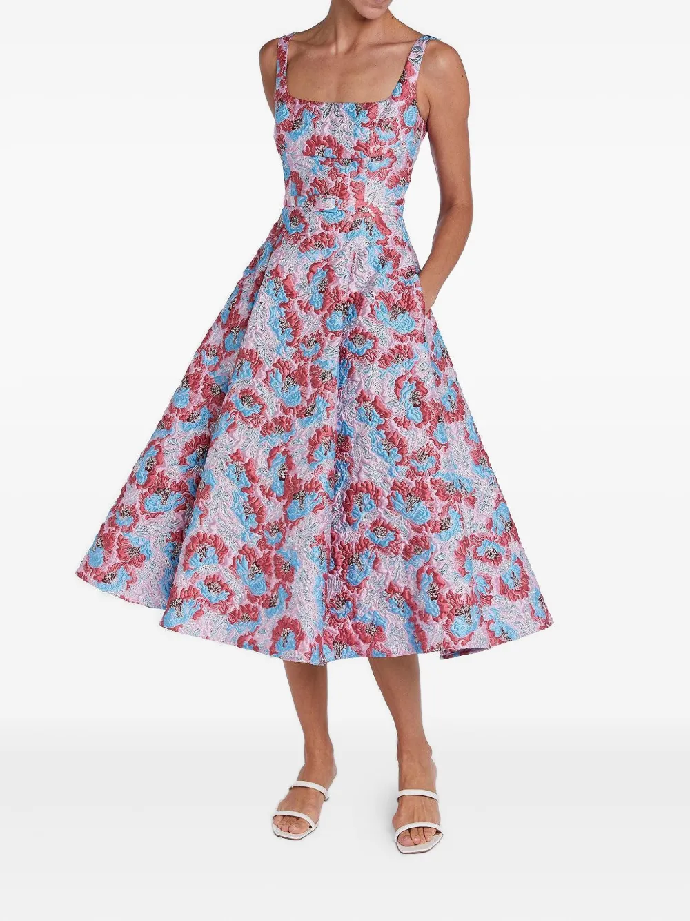 Mary Katrantzou Beaux Floral-brocade Midi Dress In Multi