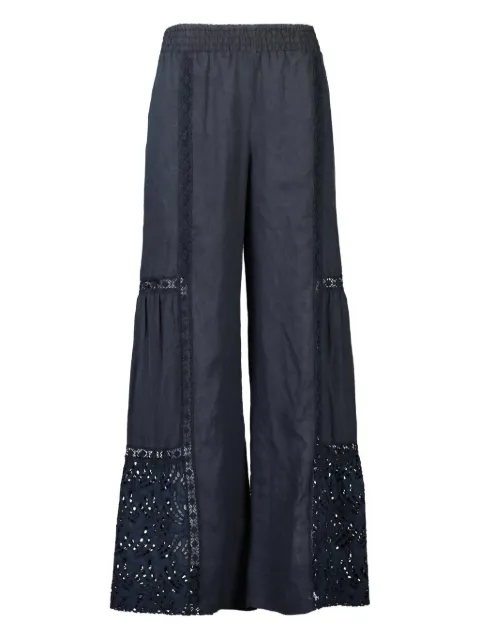 Temptation Positano pantalones anchos Carvaro bordados con lentejuelas