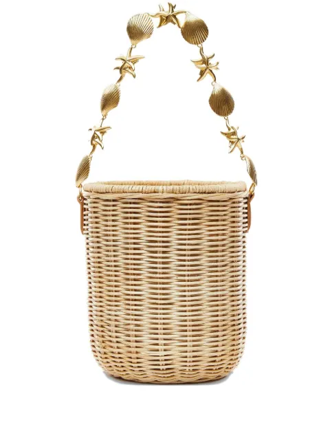 Poolside Island shell-embellished bucket bag