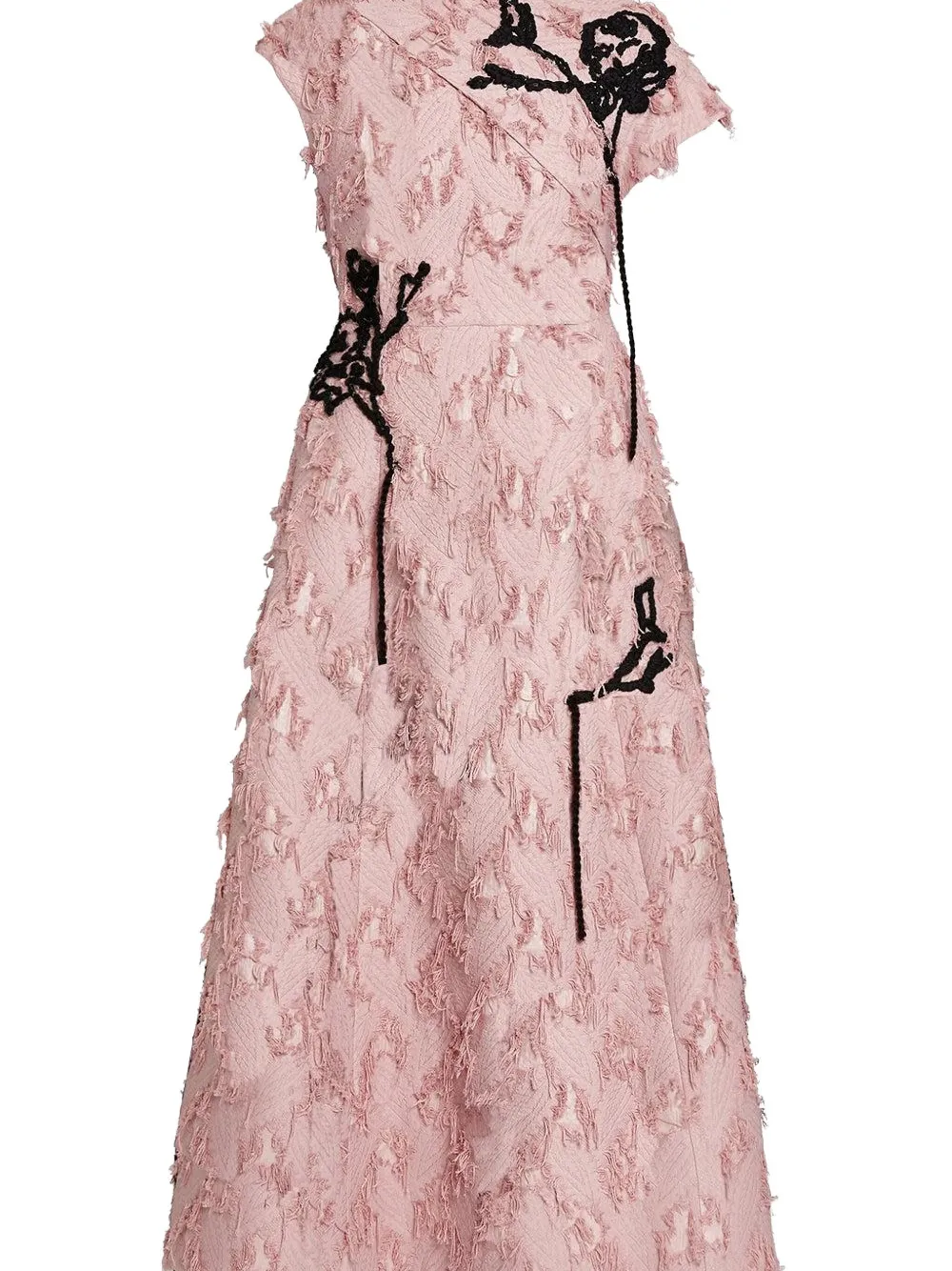 ERDEM asymmetric fringed dress - Roze