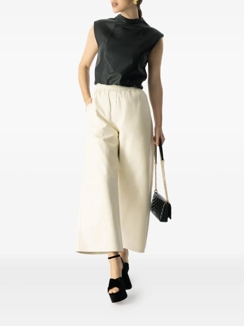 Arma Mila High-neck Sleeveless Top In Black
