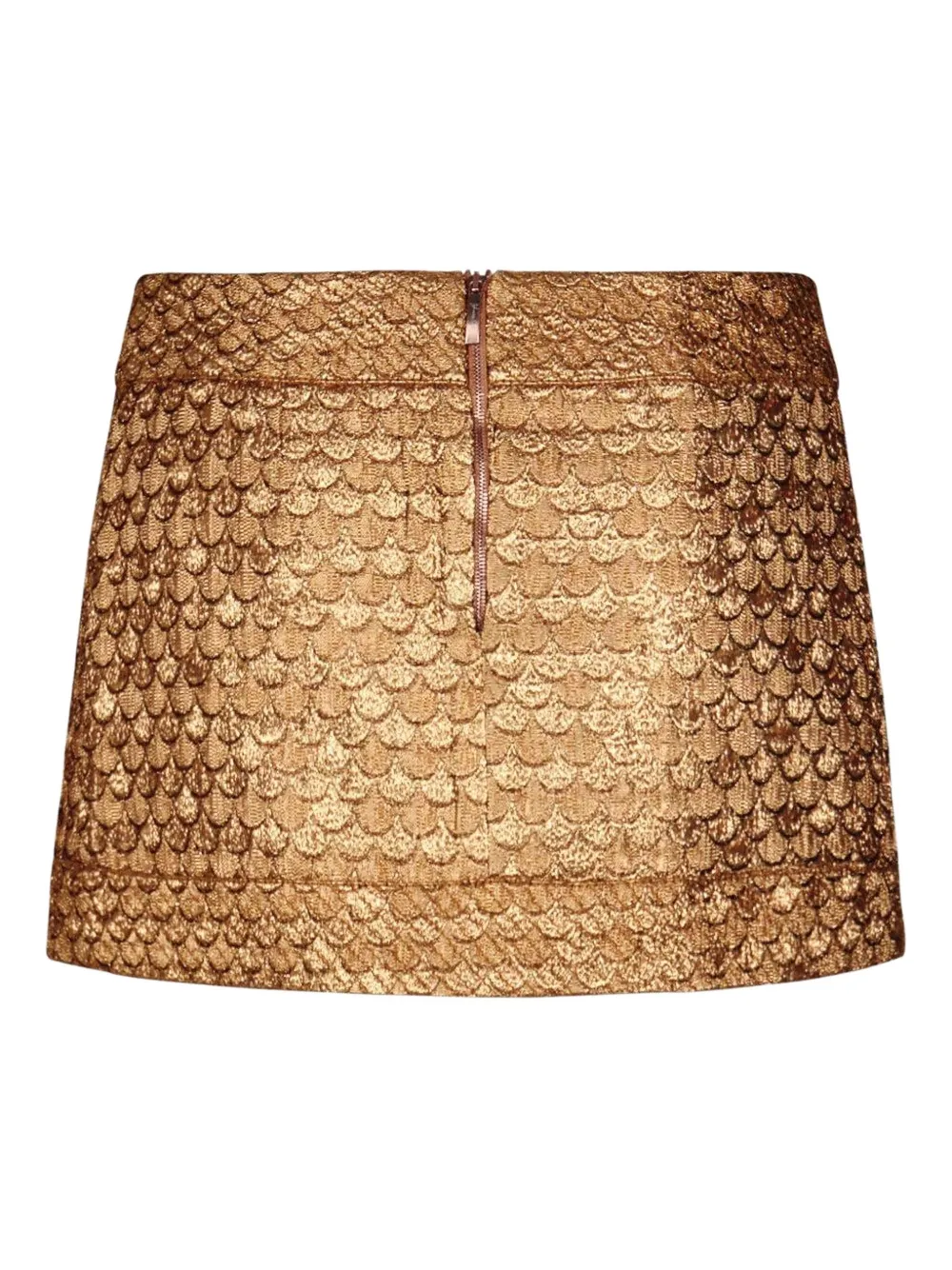 Johanna Ortiz scale-pattern wrap mini skirt Goud