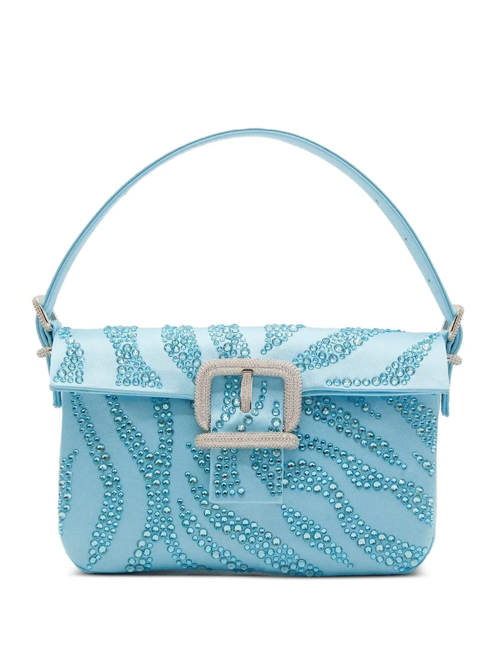 Gedebe Mini Habibi Crystal-embellished Buckle Tote Bag In Blue
