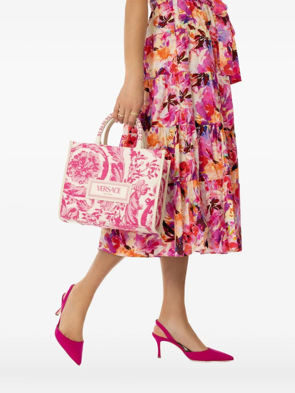 Manolo Blahnik Carolyne 70 Silk Crepe De Chine Slingback Pumps In Pink