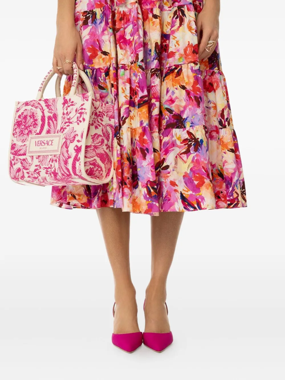 Manolo Blahnik Carolyne 70 Silk Crepe De Chine Slingback Pumps In Pink