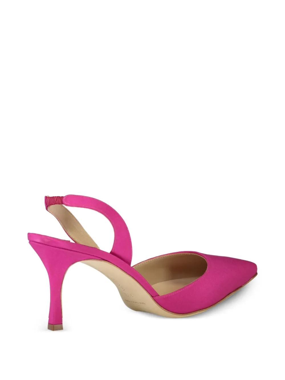 Manolo Blahnik Carolyne 70 Silk Crepe De Chine Slingback Pumps In Pink