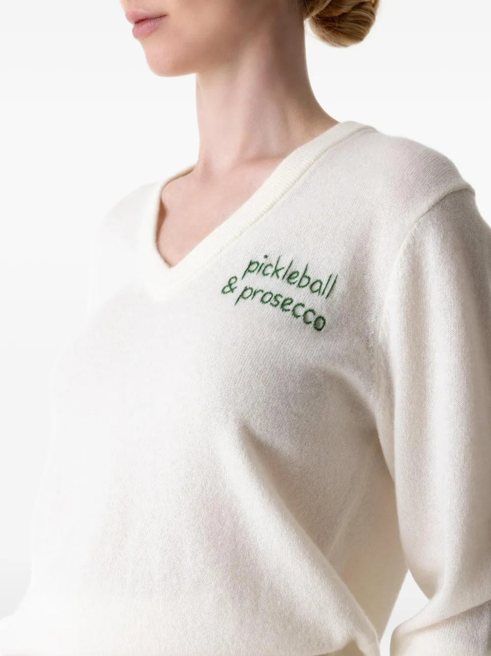 Lingua Franca Pickleball And Prosecco Sweater In Neutral