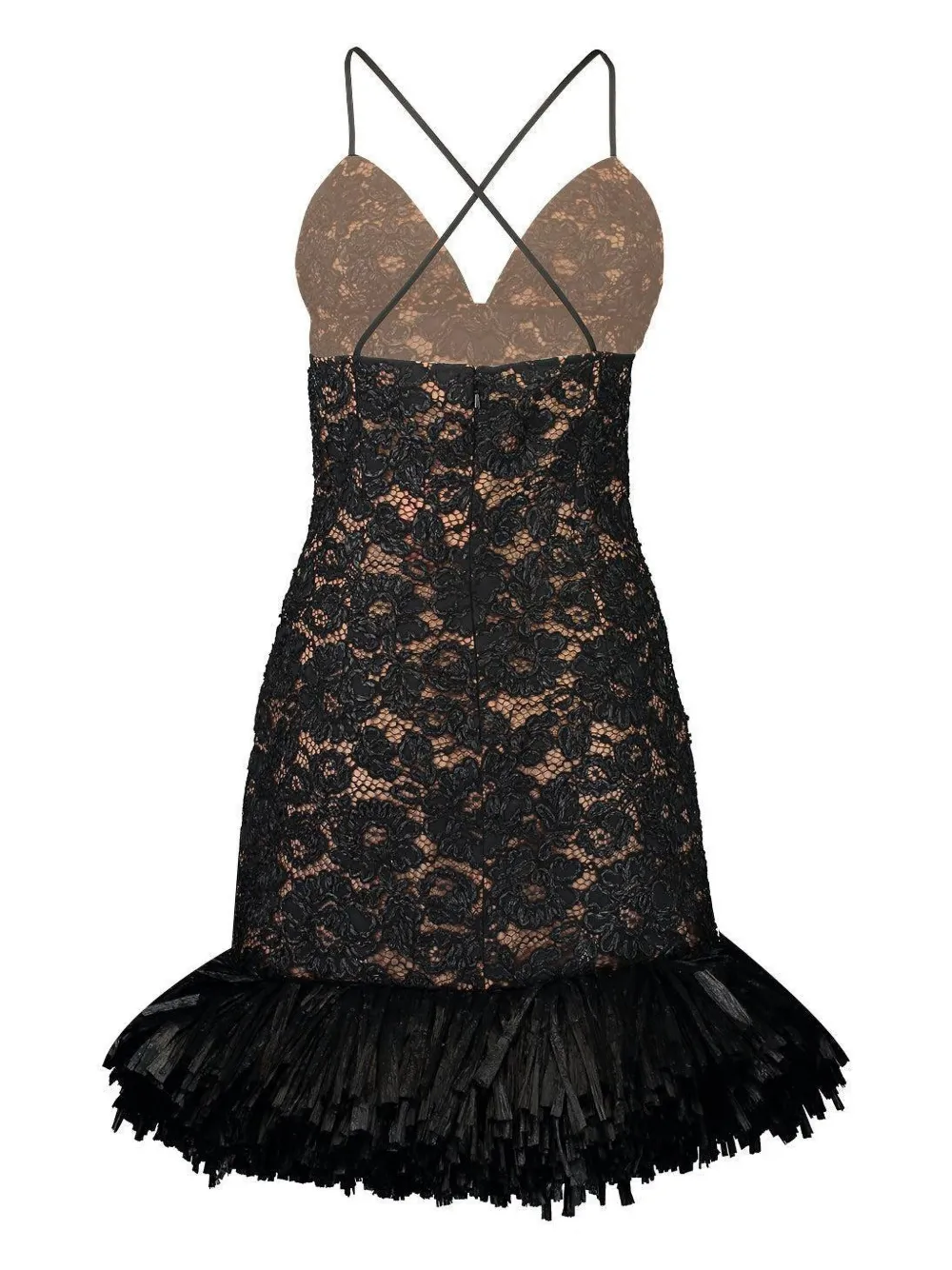 Michael Kors Collection floral-embroidered mini dress Zwart