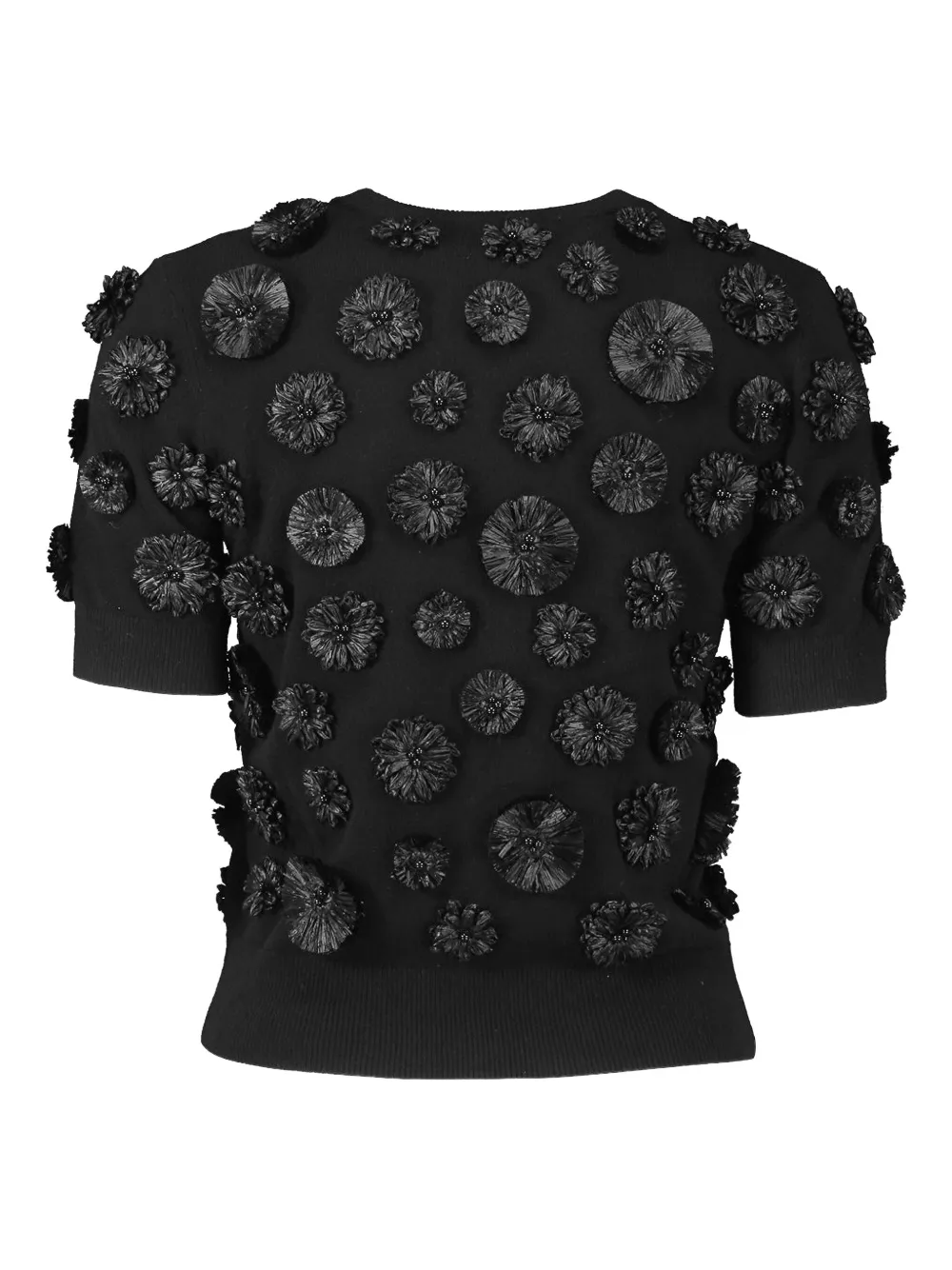 Michael Kors Collection floral-embroidered shell top Zwart