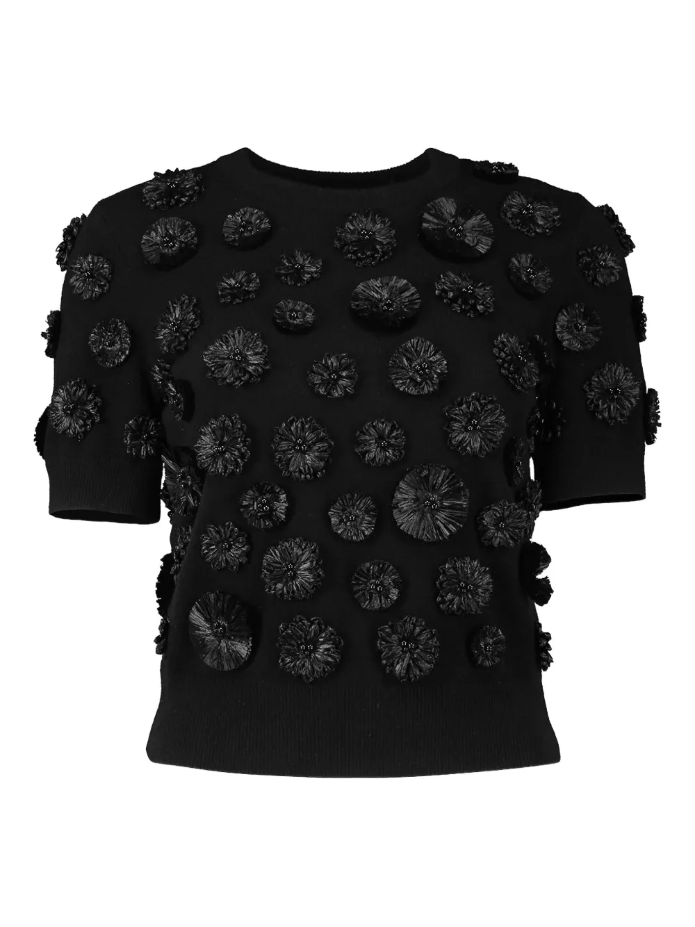 Michael Kors Collection floral-embroidered shell top Zwart