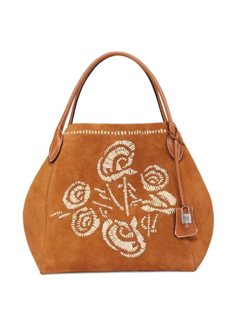 Ermanno Scervino embroidered suede tote bag
