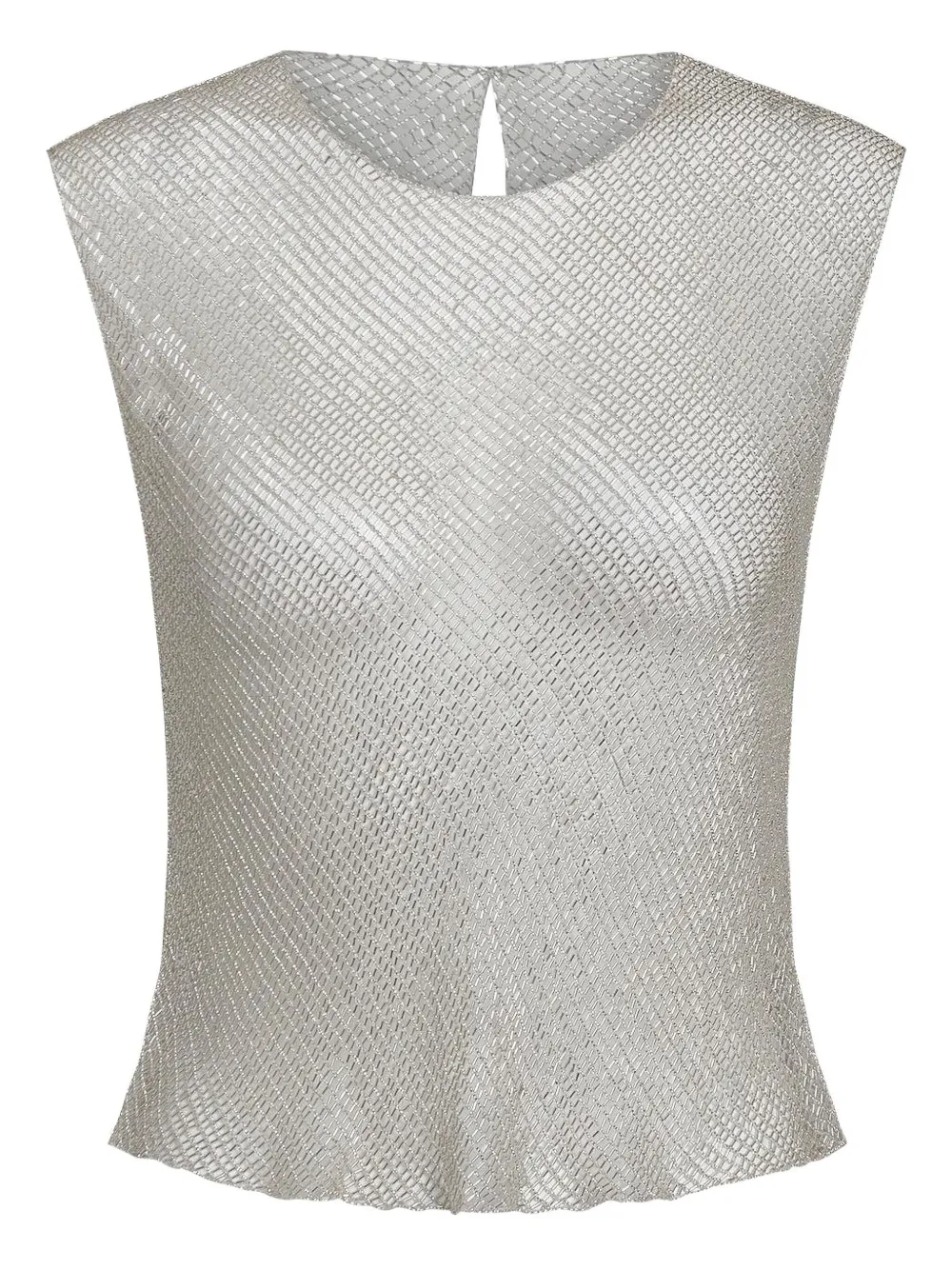 TWP Chloe beaded mesh top | Silver | Image 1