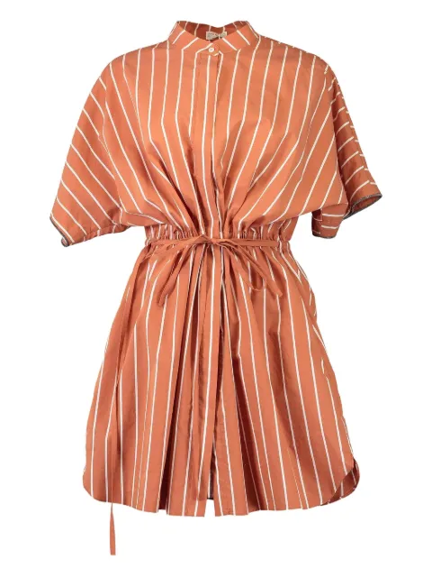 Brunello Cucinelli stripe-pattern shirt mini dress