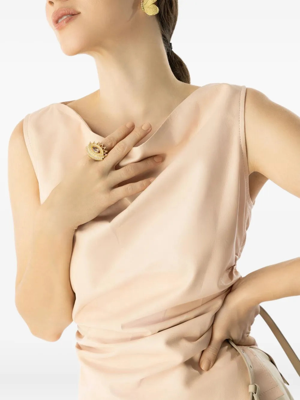 Arma Lina Draped Sleeveless Blouse In Pink