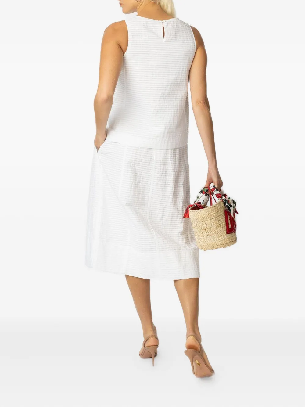  Odeeh Striped Sleeveless Top - White 
