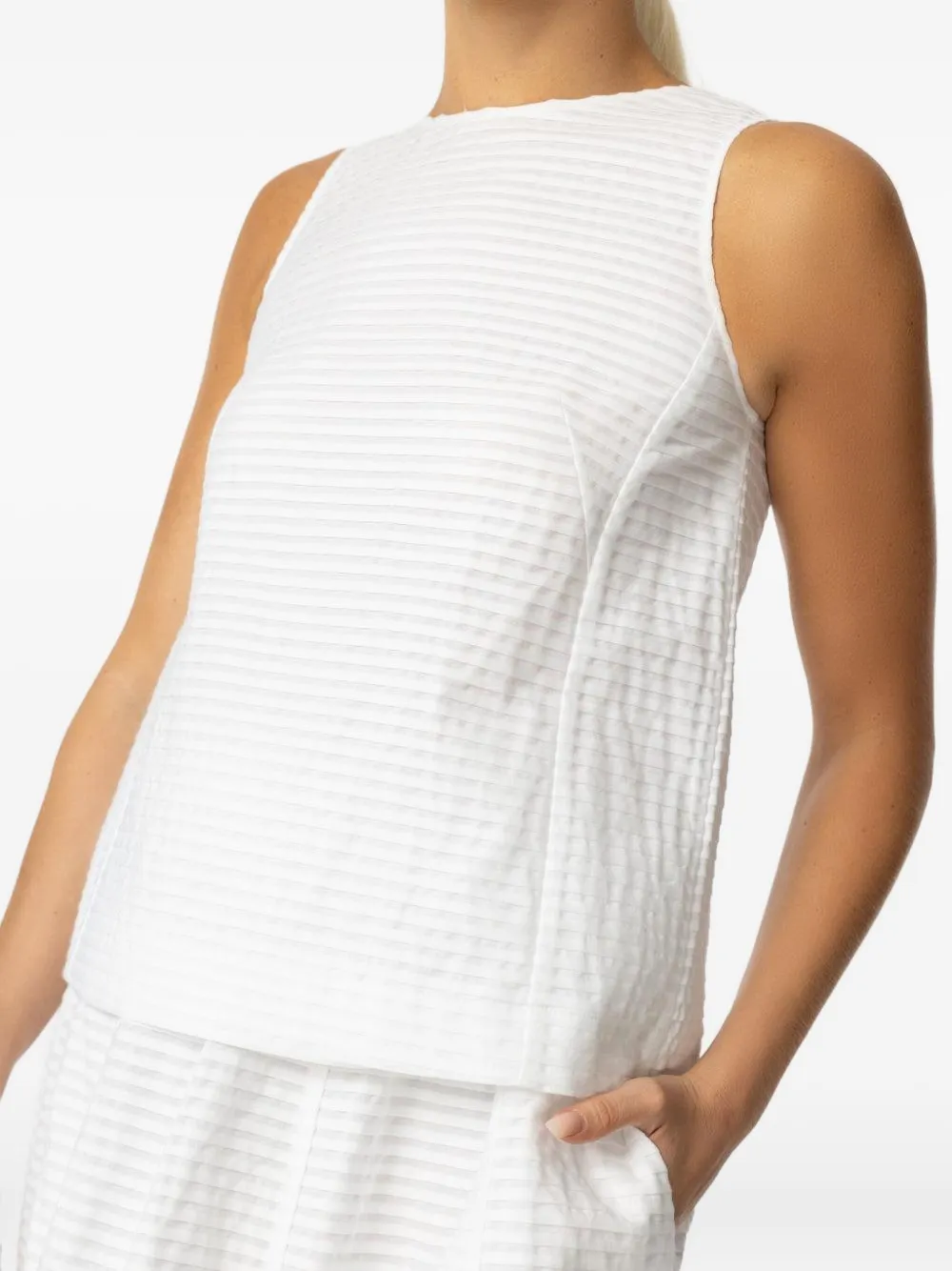 Odeeh striped sleeveless top Wit