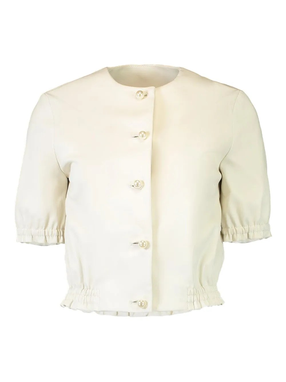 Susan Bender pearl-button leather jacket | Neutrals | Image 1